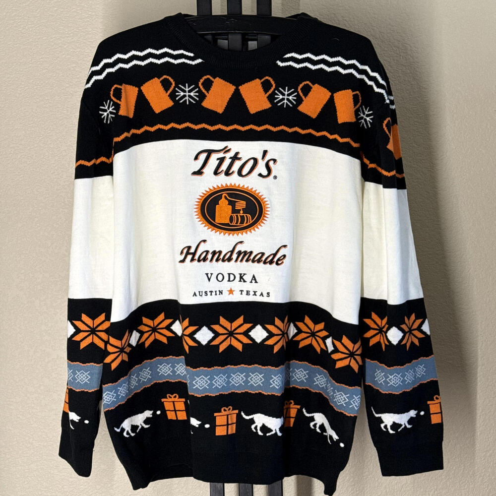 Tito's Vodka Ugly Christmas Sweater 3XL Dogs Holiday Party